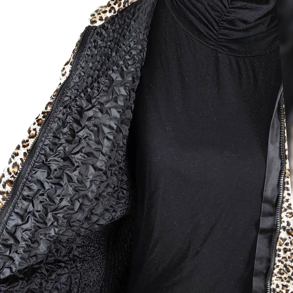 UBU Womens L Black & Leopard Reversible Zip Up Jacket - Picture 11 of 12
